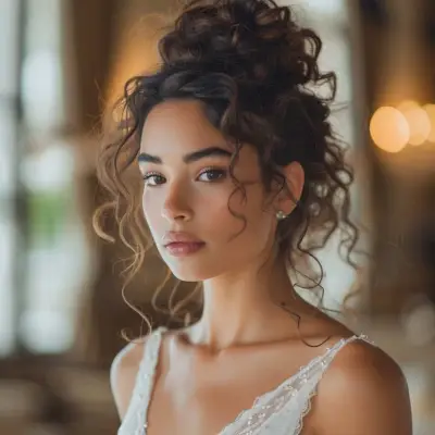 Perfect Curly Bun for Curly Hair Prom Updo