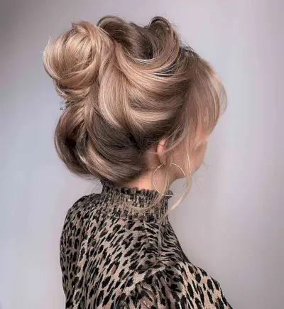 modern dark blonde updo