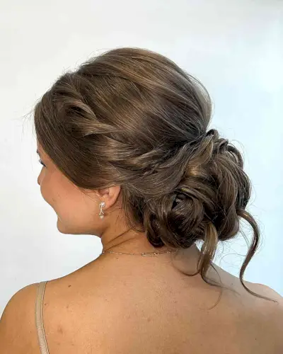 Easy Prom Romantic Low Updo for Long Hair