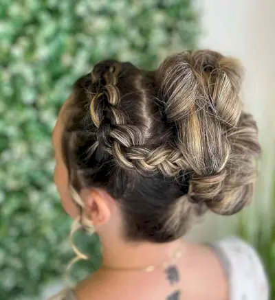 Side Dutch Braid Updo for Prom and Long Hair