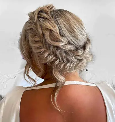 Crown Braids for a Prom Updo for Long Hair