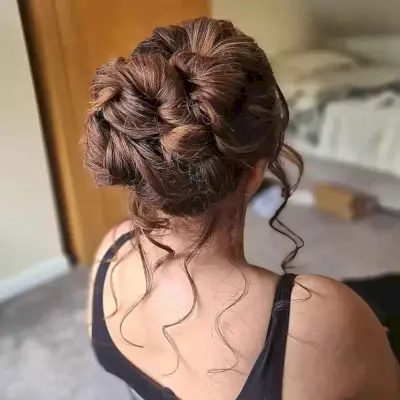 Long Face Frame and Big Hair Bun for Prom
