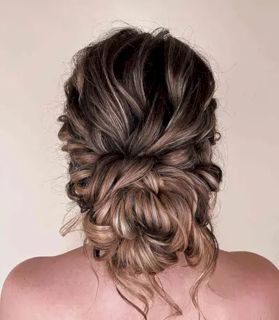 Effortless Twists and Waves Updo for Long Hair