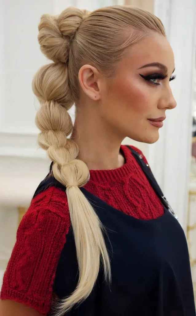 Bubble Hestehale for langt hår' title=