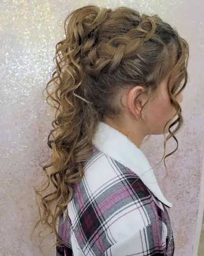 Braid-Accented Curls for Prom