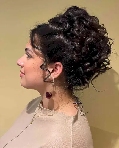 Voluminous Formal Prom Updo for Curls