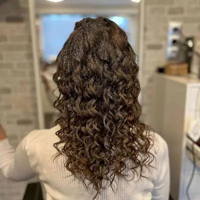 Medium-Length Thick Defined Curls with Double French Braids and U-Shaped Layers for Prom
