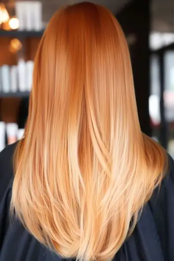 Idee de culoarea părului de cupru la blond Ombre Copper.