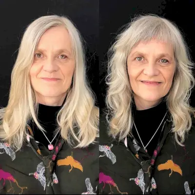 Long Shag with Bangs for Women Over 50