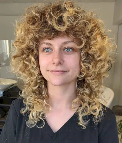Curly Shag with Curly Bangs