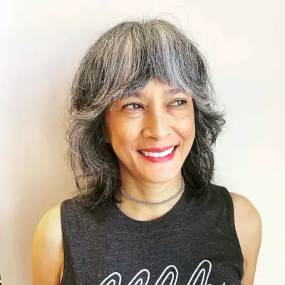 Short Shag with Bangs for Older Women