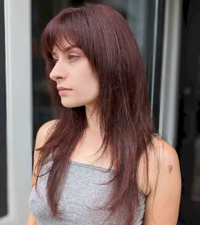 low-maintenance Long Layered Shag with Fringe