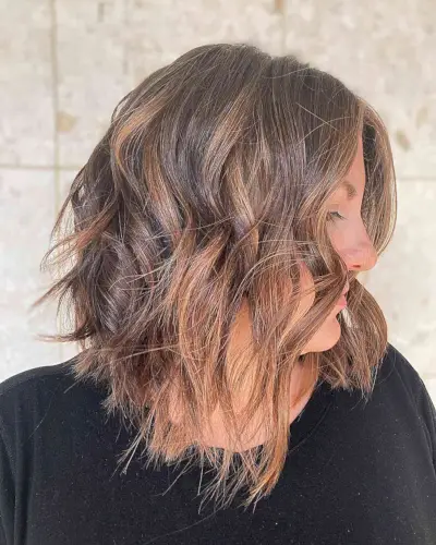 Messy Short Bob with Highlights