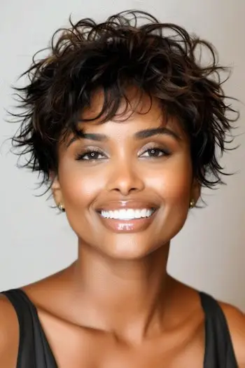 얽히고 설킨 픽시 짧은 헤어스타일.