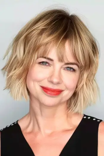 Piecey Blonde Shag 짧은 헤어스타일.