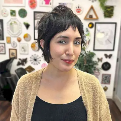 Shaggy Layers and Mini Bangs for Short Pixie Hair