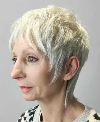 edgy shaggy pixie for women over 60