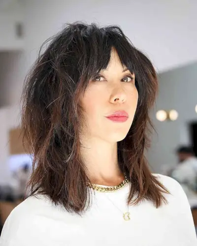 Middle-Length Shag Cut for girls with straight hair