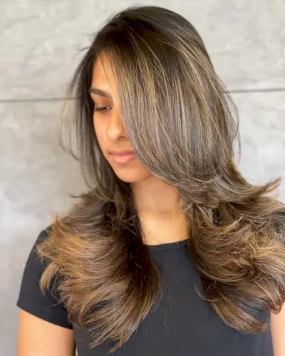 Trendy Layered Shag with Feathered Ends