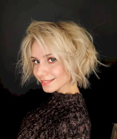 Messy Shaggy Layered Bob for Fine Hair