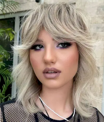 The fresh feathered shag cut