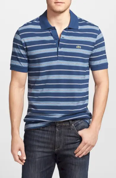 Lacoste 스트라이프 스트레치 피케 폴로 셔츠