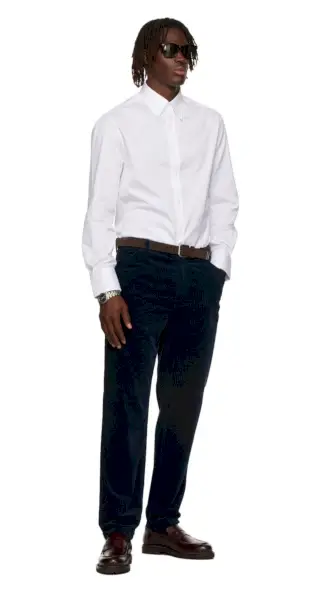 Pantaloni Brunello Cucinelli in velluto a coste blu scuro