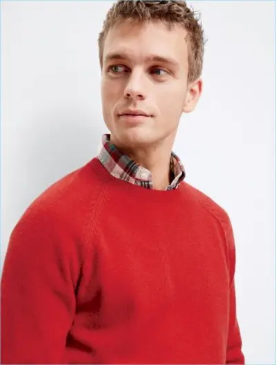 Červený sveter JCrew Crewneck