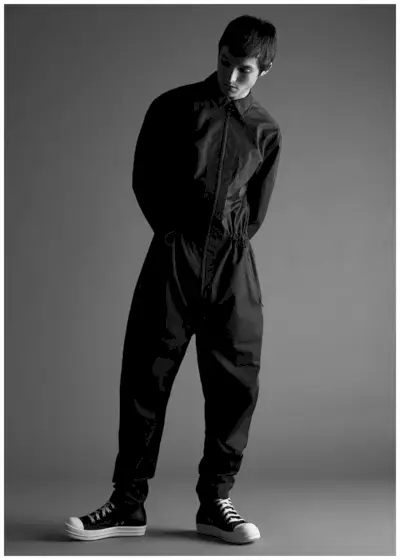 סרבל 3.1 פיליפ לים זיפ קדמי בתערובת כותנה ונעלי ספורט נמוכות מעור של ריק אוונס