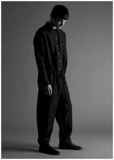 סרבל Gabardine בתערובת כותנה של AMI ונעלי עור למשיכה של Marsell