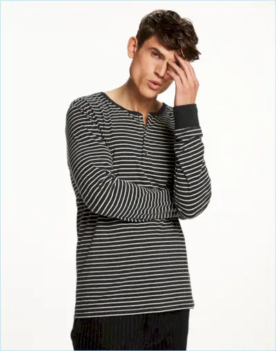 Scotch Soda Cotton Grandad majica s kratkimi rokavi