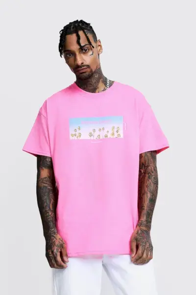 Ogromna majica Boohoo Print California Coast 15,40 USD