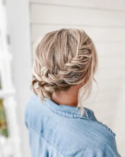 Amazing Asymmetrical braided updo