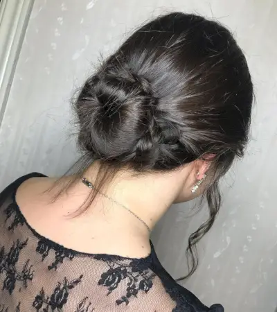 Twisted Chignon Low Bun for Shorter Hair