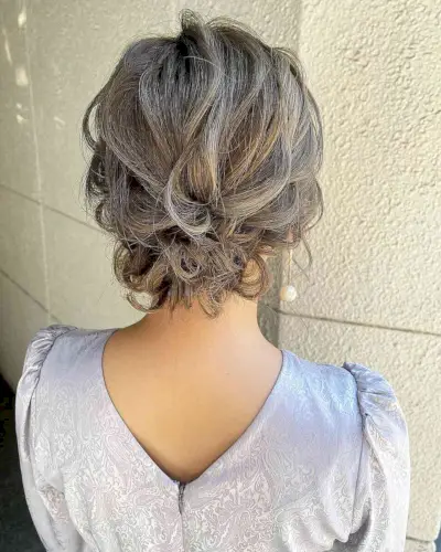 Messy Updo for Short Curls