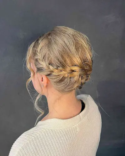 Romantic Braided Crown Updo