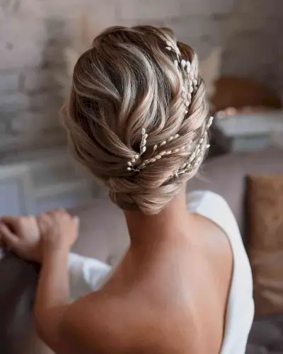 Sexy Short Updo with Hair Accessories