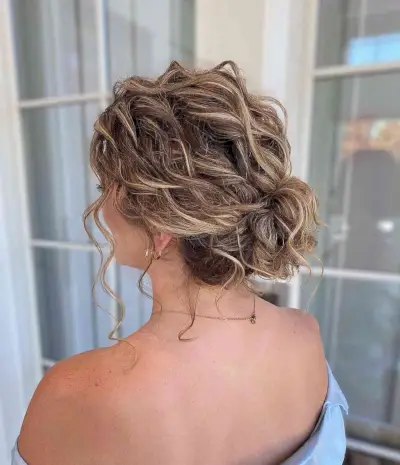 Feminine Short Wavy Updo