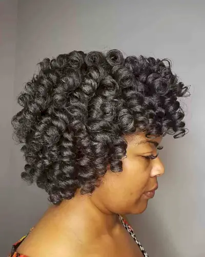 perm rod set on short natural hair