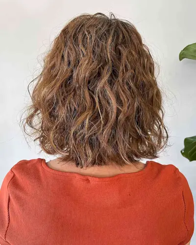 short hair body wave perm