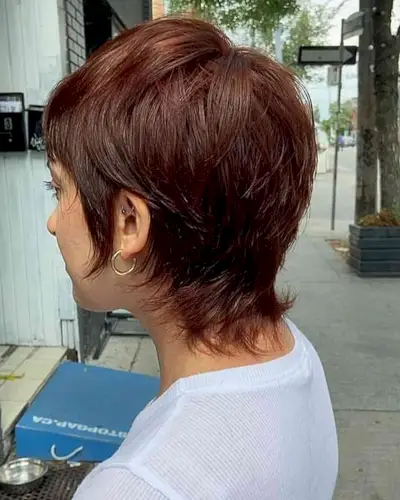Auburn Red Baby Winged Pixie Shag with Flicked Ends