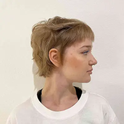 Textured Winged Pixie with Long Back and Short Bangs