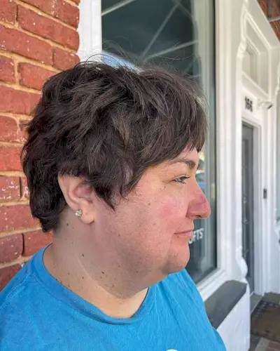 Super Short Shaggy Winged Pixie for Women with Rounder Face Shapes