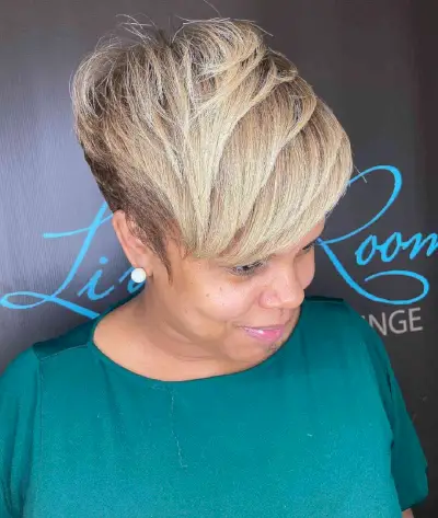 Layered Pixie with a Fringe for Black Women Over 50