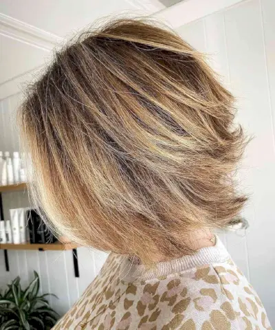 Choppy Long Layered Bob Cut