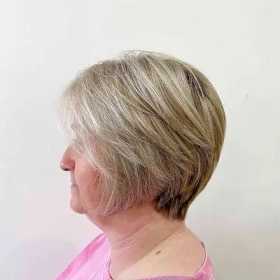Short Feathered Cut on Women Over 60