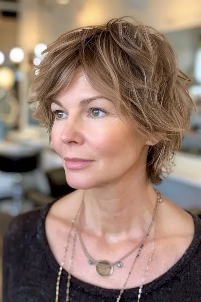 messy hair layered everywhere