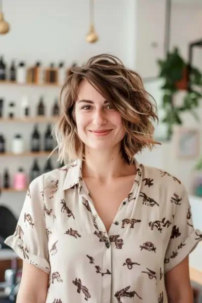 Short Tousled Layered Bob Hairstyle