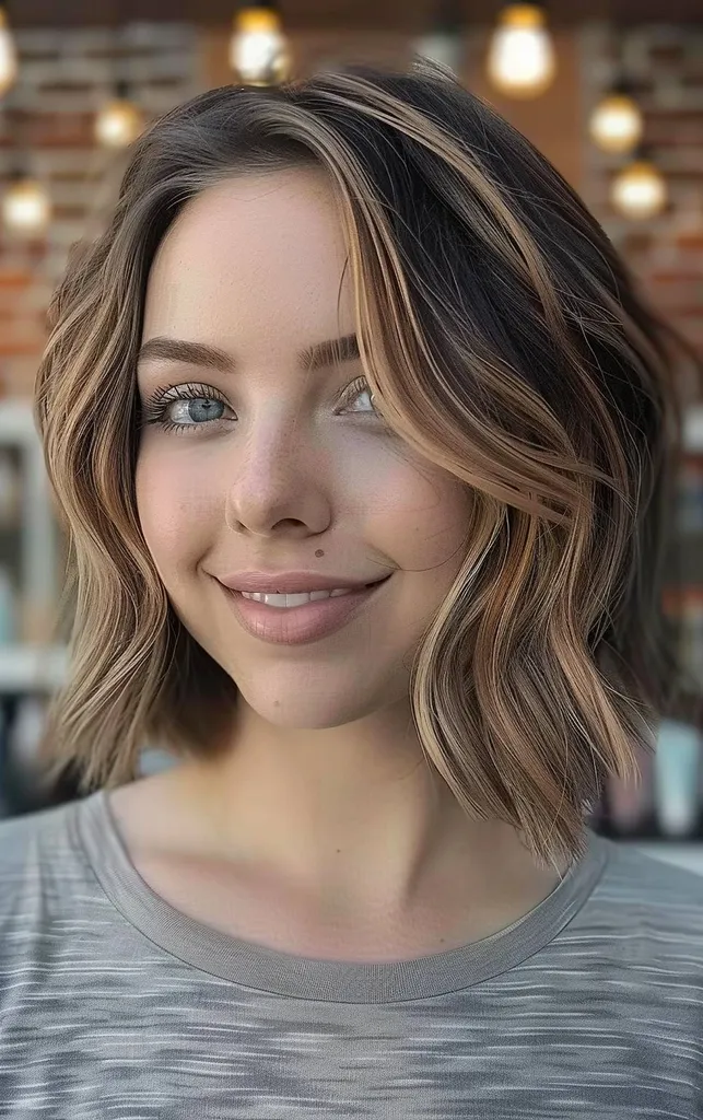 Poletni poudarki za kratke temno rjave lase' title=