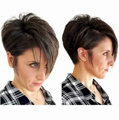 Pixie Bob Haircut with Long Bangs